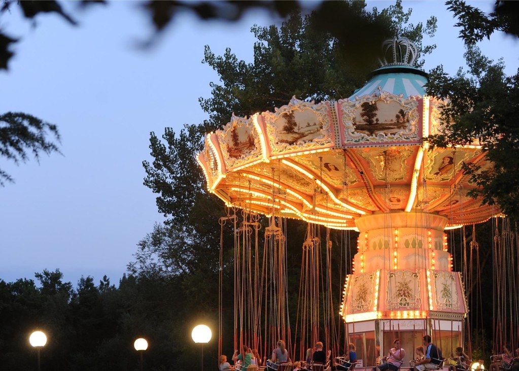 Turn of the Century lit at dusk